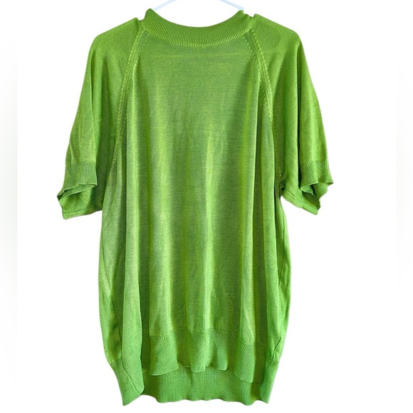 Rochelle California Tops - Vintage Rochelle California Chartreuse Green Acrylic Knit Short Sleeve 3XL XXXL